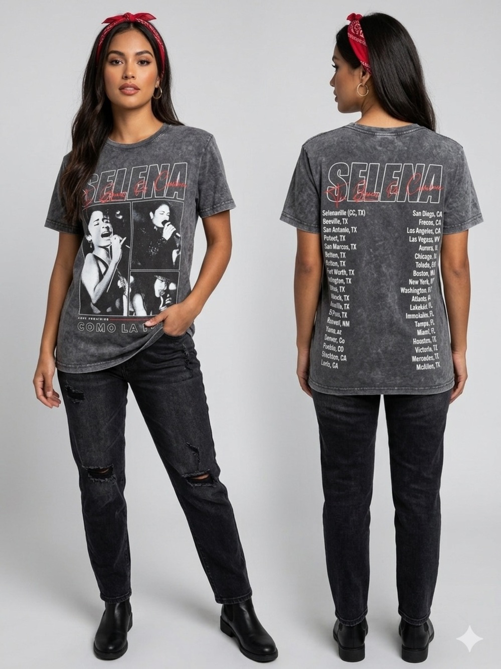 Selena Como La Flor Graphic Tee - Black